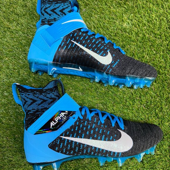 Nike Alpha Menace Elite 2 Carolina Panthers PE Football Cleats 9.5 BV2077-001